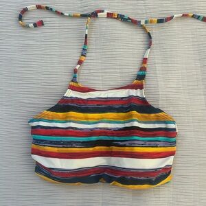 Design Lab Lord & Taylor Multicolor Striped Swim Top